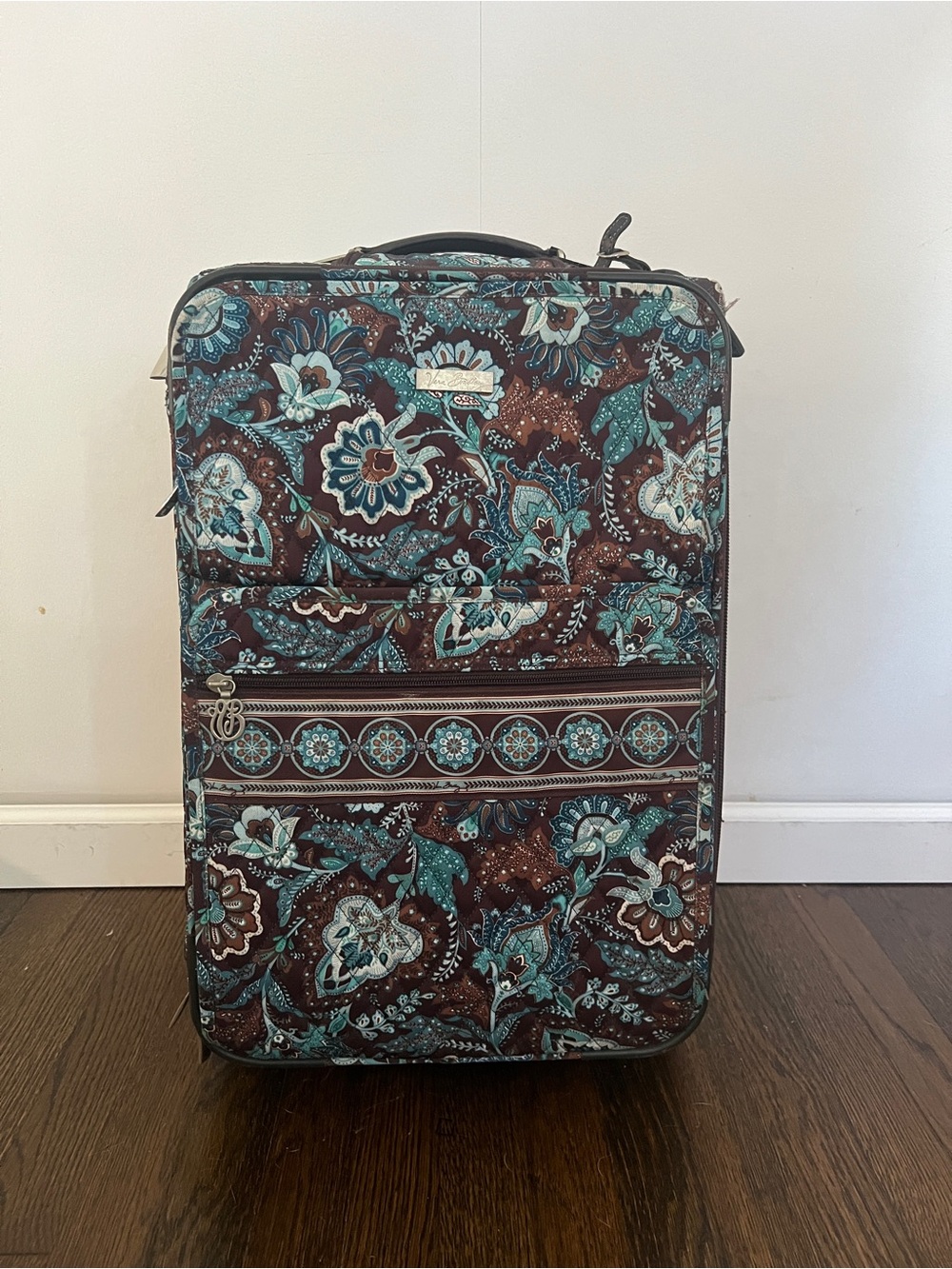Vera Bradley Brown & Teal Floral Quilted Carry-On